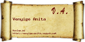 Venyige Anita névjegykártya